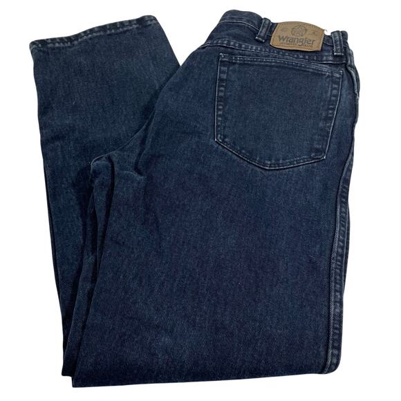 VTG Wrangler Hero Dark Wash Straight Leg Jeans size 34x32 Made in USA - Picture 1 of 9